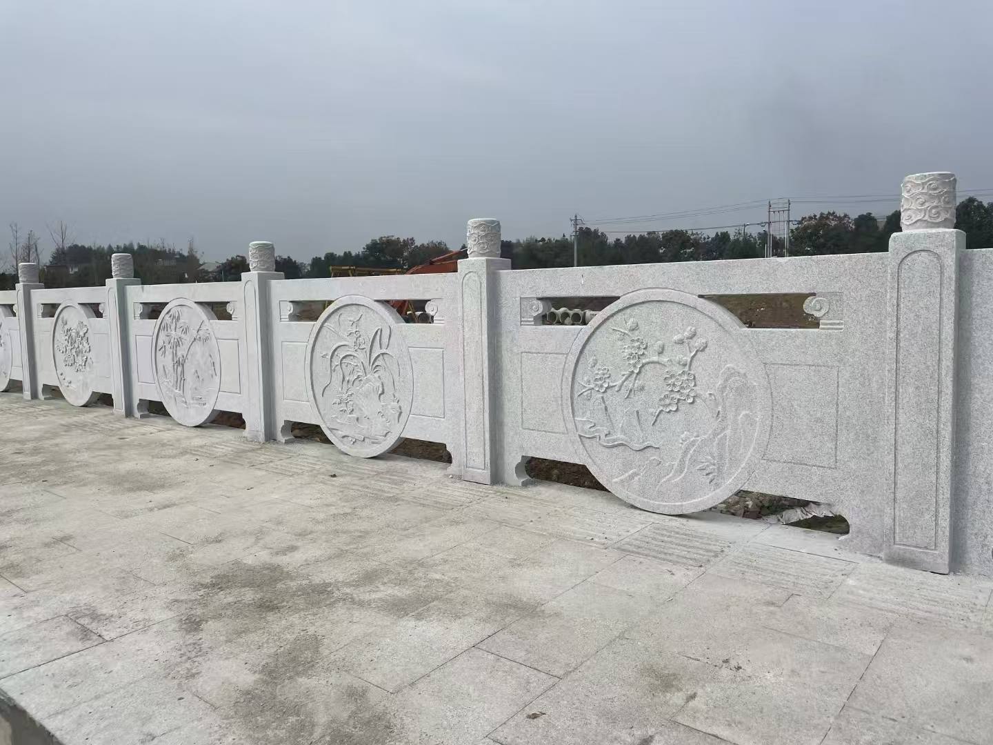 菏泽芝麻白河道栏杆 石材栏杆