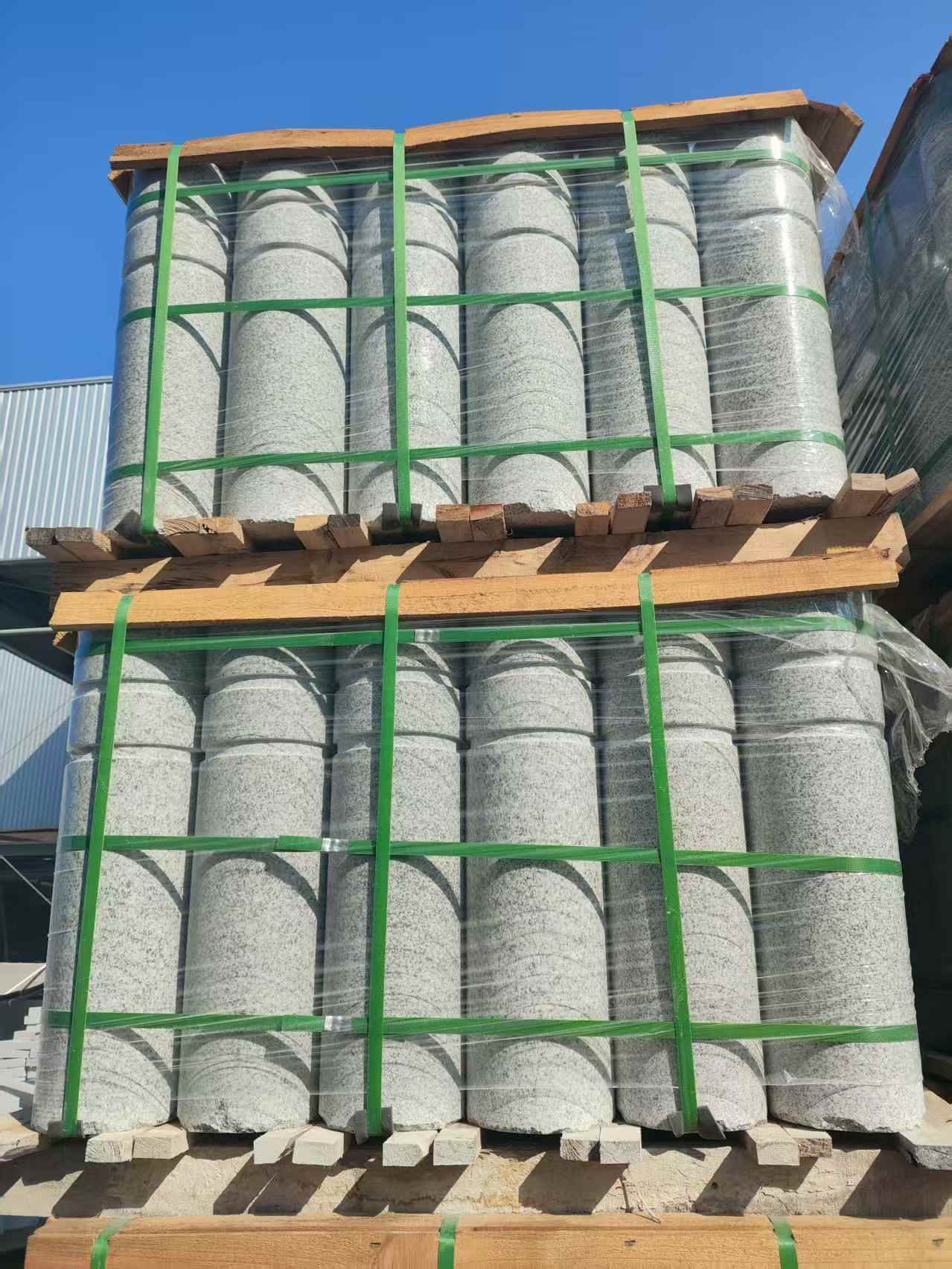 菏泽挡车柱芝麻白 挡车石